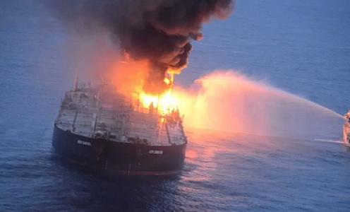 Bosfor boğazı yaxınlığında partlayan tankerin minaya