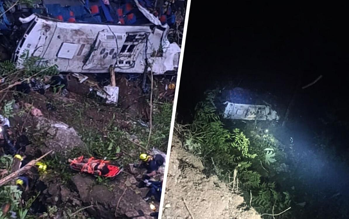 Kolumbiyada məktəb avtobusu dərəyə aşdı - 