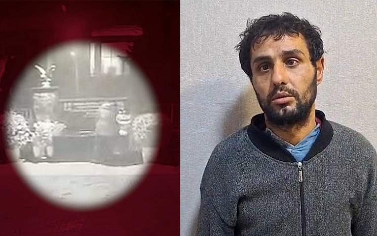 Şəhid bulağından oğurluq edərkən kameraya düşdü - 