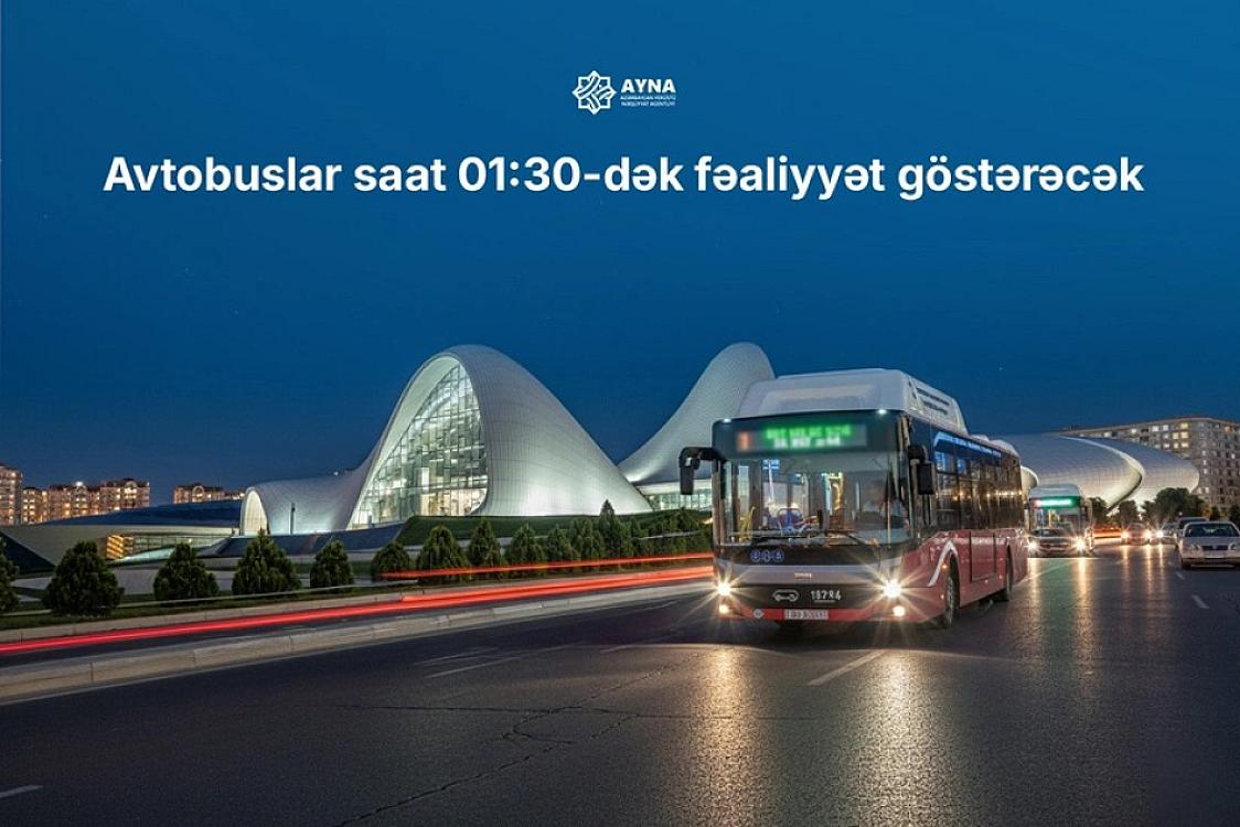 Yeni il günü marşrut avtobusları gecə saat 01:30-dək 