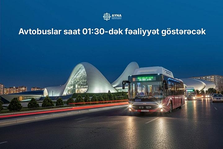 Yeni il günü marşrut avtobusları gecə saat 01:30-dək 