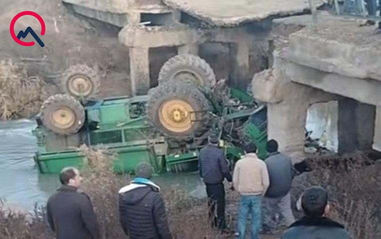 Körpü uçdu, kanala düşən kombayn sürücüsü öldü - 