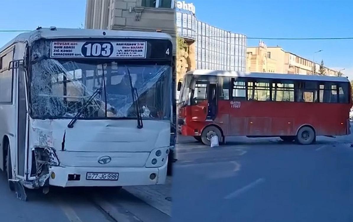 3 buses collided in a chain accident in Baku -