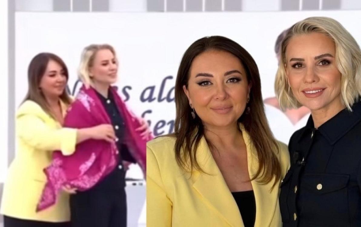 Lalə Azərtaş Esra Erola kəlağayı hədiyyə etdi - 