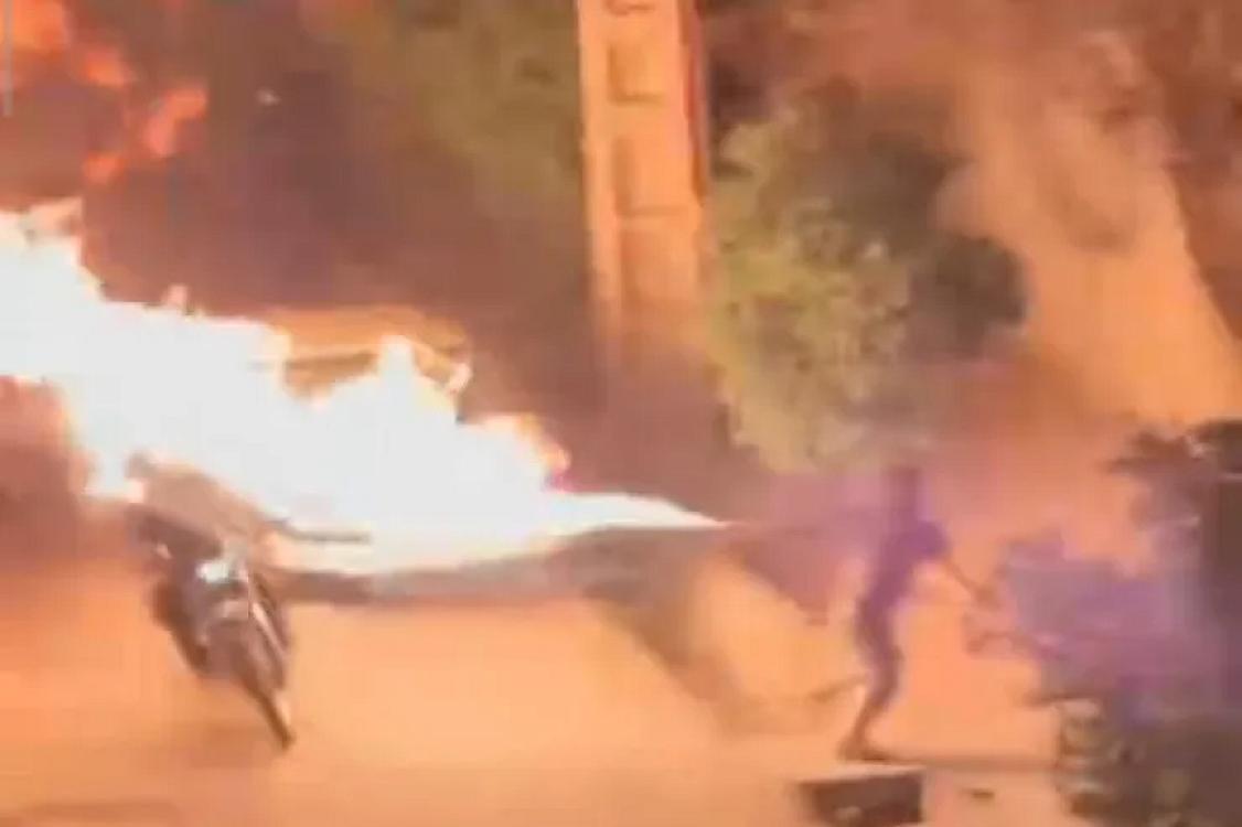 In Iran, protesters burned a IRGC officer -
