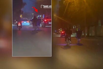 Bakıda sürücü motosikleti "şahə qaldıraraq" təhlükə yaratdı - 
