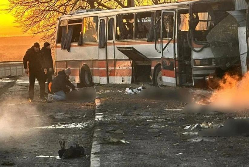 Rusiya Ukraynada mədənçilərin olduğu avtobusa dronlarla hücum edib, 