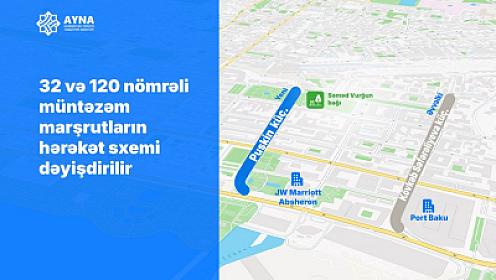 Bakıda 2 avtobus marşrutunun 