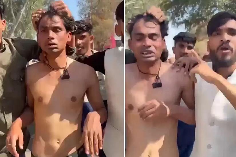 The person accused of sexual abuse was paraded half-naked on the street -