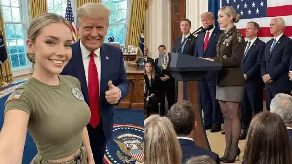 Trampla GÖRÜNTÜLƏRİ yayılan "qadın komandir" saxta çıxdı - 