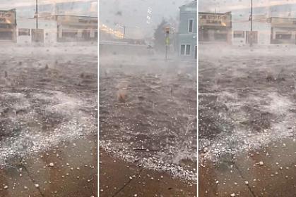 ABŞ-də şiddətli fırtına şəhəri dağıtdı - 