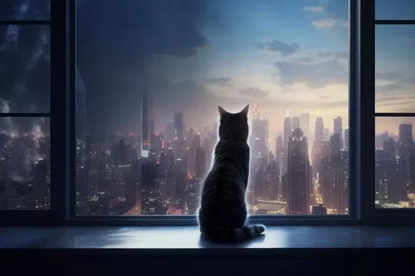 Кошка ночью защищает хозяев от беды