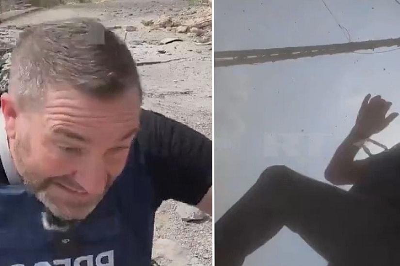 Jurnalistlər canlı yayımda raket hücumuna məruz qaldı - 