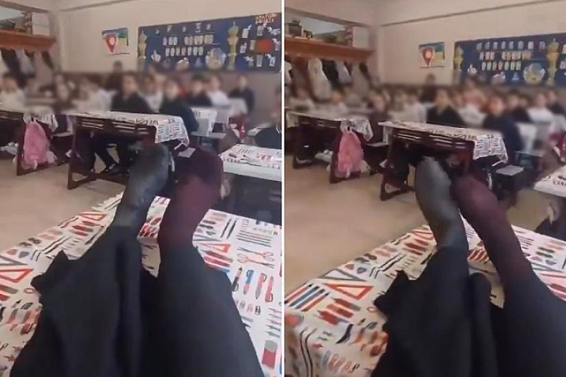 Müəllimin sinifdə çəkdiyi bu VİDEO 