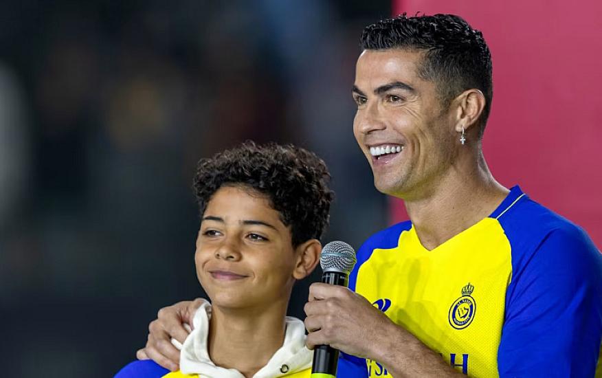 Ronaldo's son is also following in his father's footsteps.