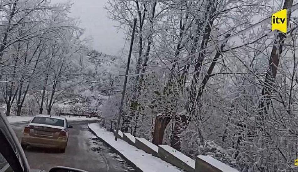 Laçına güclü qar yağdı - 