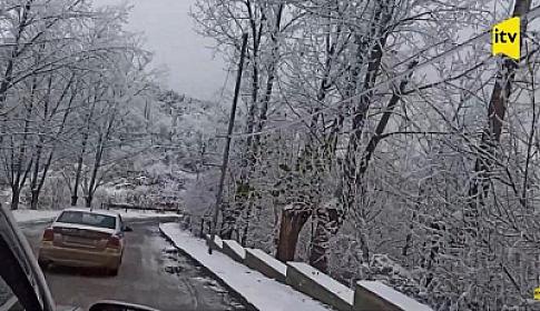 Laçına güclü qar yağdı - 