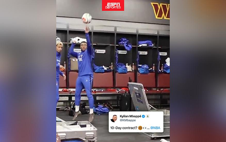 Mbappe is also accurate in basketball -