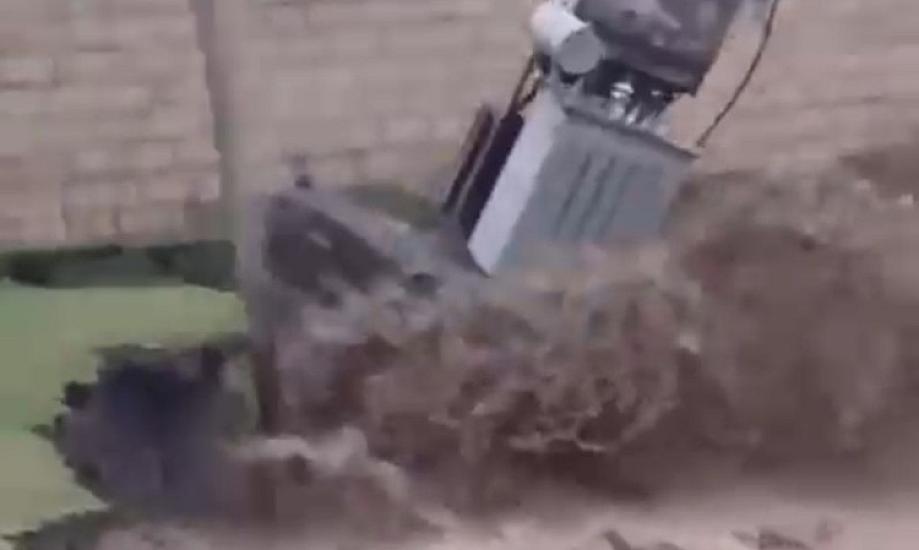 The flood washed away the transformer -
