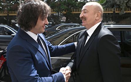 İlham Əliyev İrakli Kobaxidze ilə 