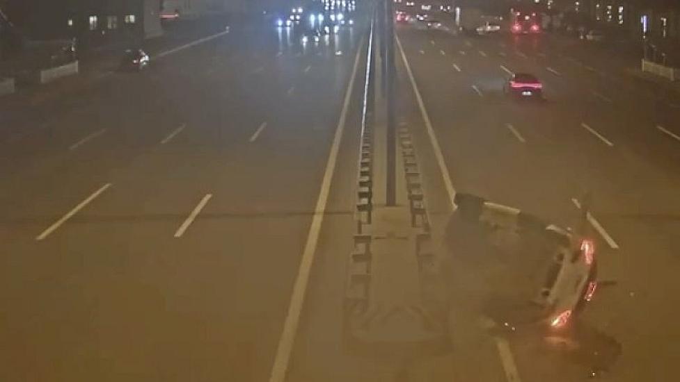 Aeroport yolunda dəhşətli qəzanın görüntüləri - 