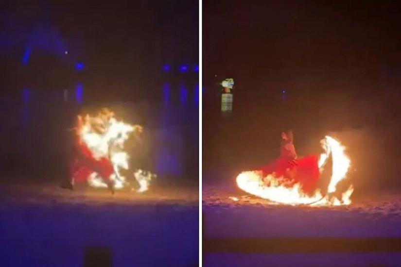 Alovlu şou faciə ilə bitdi - 