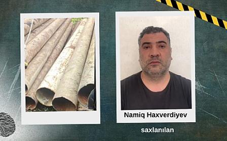 Su boruları oğurlayan şəxs 