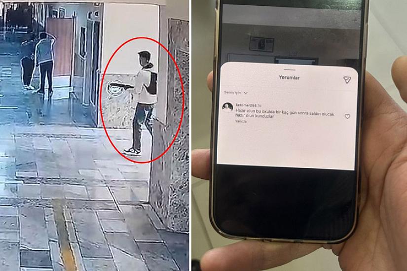 Liseyə hücumdan əvvəl mesaj yazıb: 