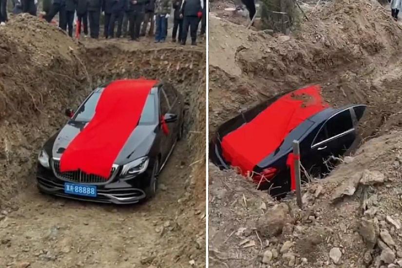 Ölən adamı avtomobili ilə birlikdə basdırdılar - 