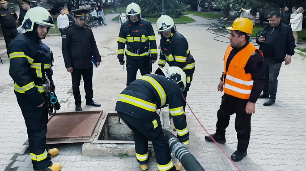 FHN Gəncədə yanğın təlimi keçirib, nöqsanlar aşkarlanıb -