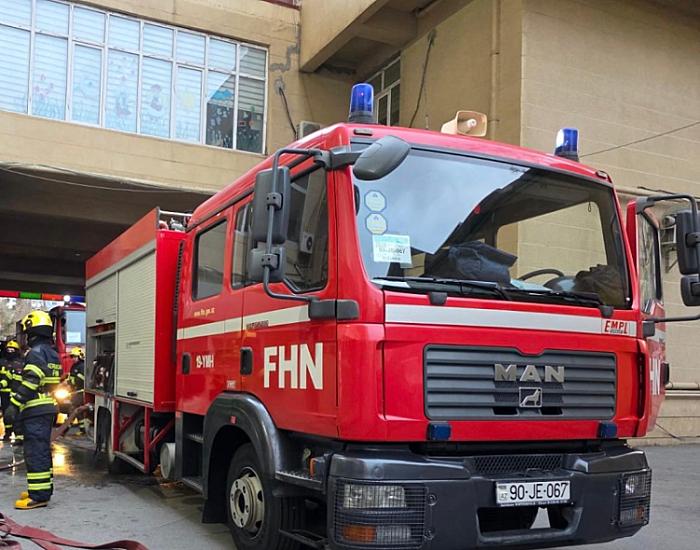 A two-story house caught fire in the Khazar district