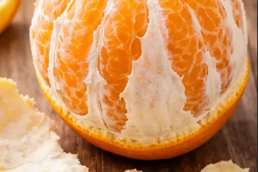 The white part of the orange