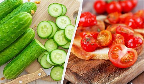 Tomato and cucumber: