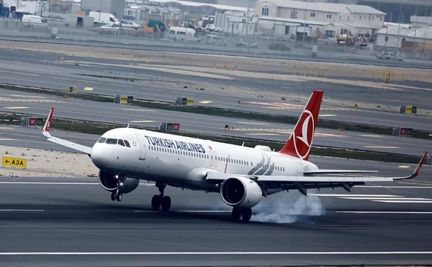 A Turkish plane carrying 273 passengers caught fire.