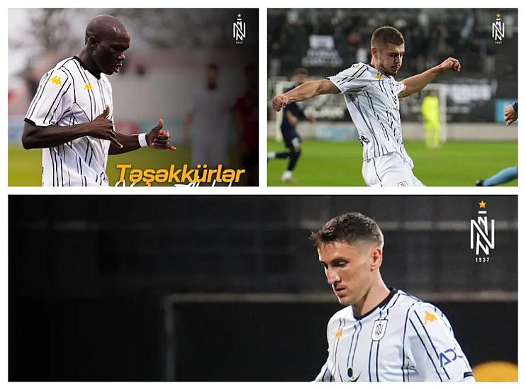 "Neftçi" Vensan Abubakar və digər iki futbolçu ilə 