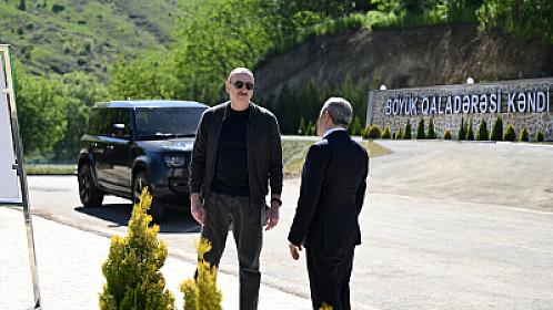 İlham Əliyev Şuşanın Böyük Qaladərəsi kəndində görülən işlərlə tanış oldu - 