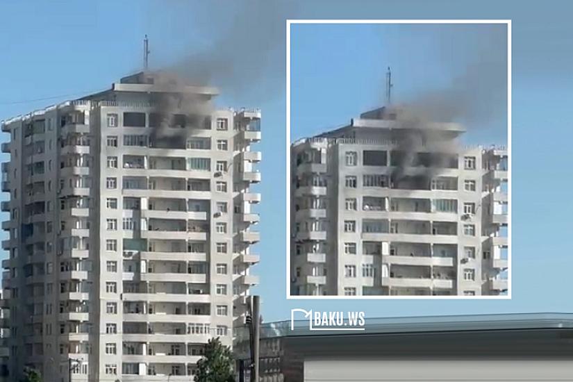 Bakıxanovda BİNA YANIR -