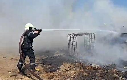 Bakıda açıq ərazidə yanğın - 