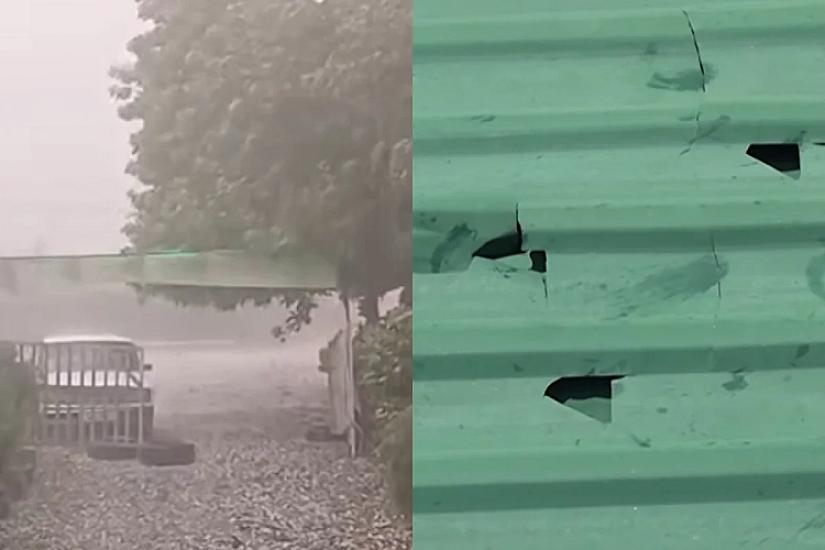 Heavy hail has fallen in Agstafa: