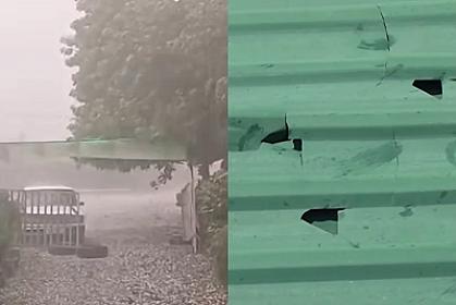 Heavy hail has fallen in Agstafa: