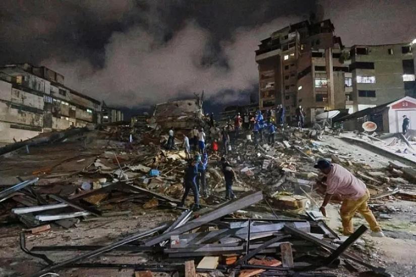 In Venezuela, as a result of a strong earthquake