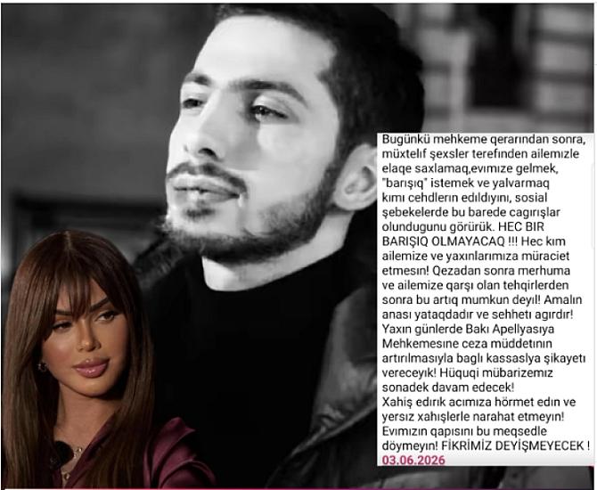 "Heç bir barışıq olmayacaq..." – 