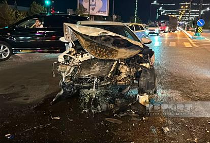 Sumqayıtda üç avtomobil toqquşub, 