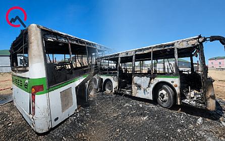 Naxçıvanda iki avtobus yanıb 