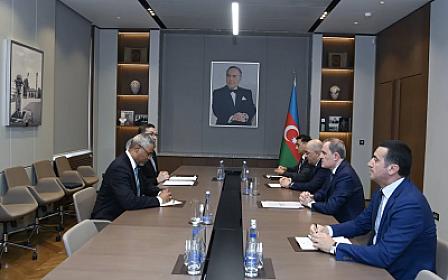 Ceyhun Bayramov ÜGT rəhbəri ilə 