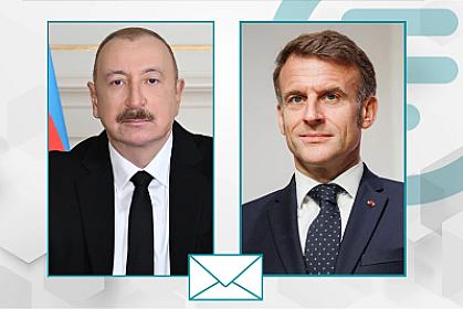 İlham Əliyev Emmanuel Makronu
