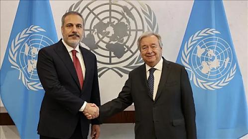 Hakan Fidan BMT Baş katibi ilə 