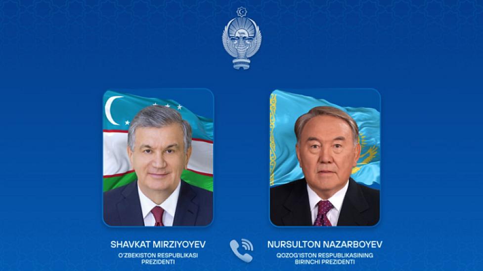 Nazarbayev Özbəkistan lideri ilə 