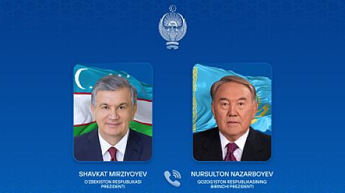 Nazarbayev Özbəkistan lideri ilə 