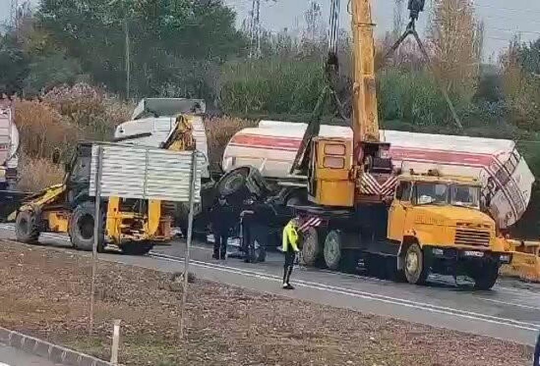 Bakı-Qazax yolunda yük maşını aşdı, yanğın oldu - 